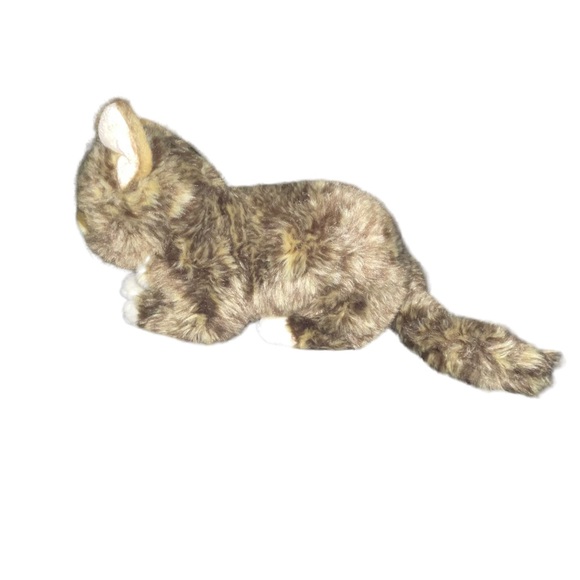 Cuddle Barn Lil Bub Tabby Cat Plush Toy 12" Realistic Stuffed Animal Green Eyes - Picture 3 of 8